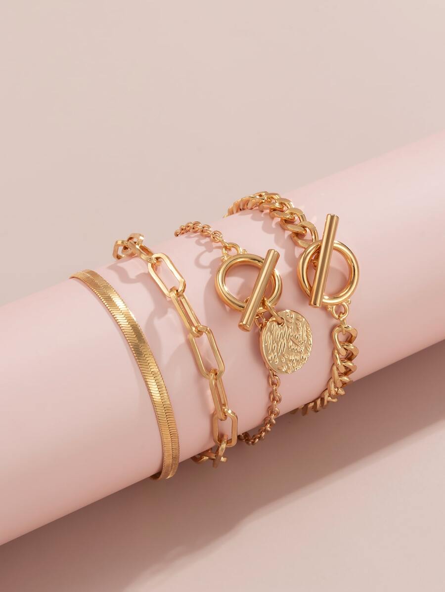 4pcs Round Charm Bracelet