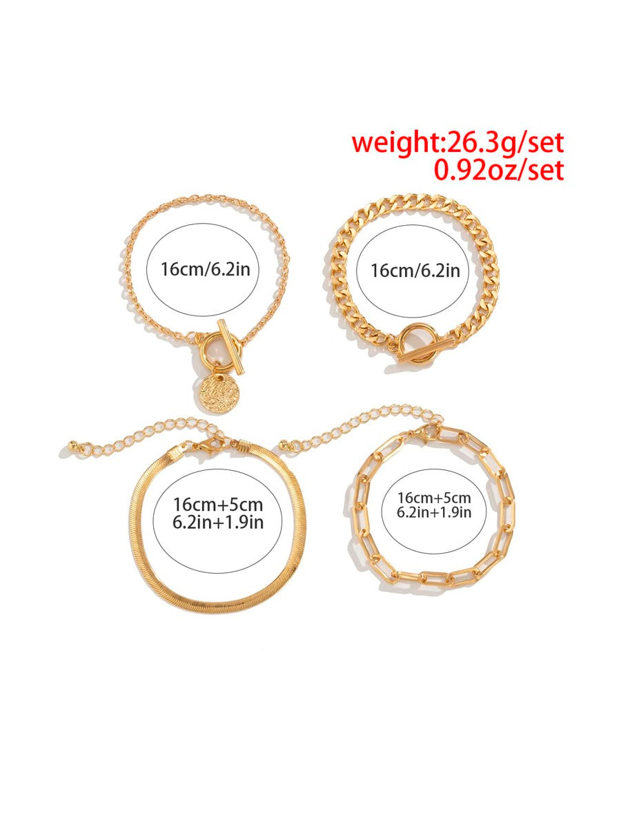 4pcs Round Charm Bracelet