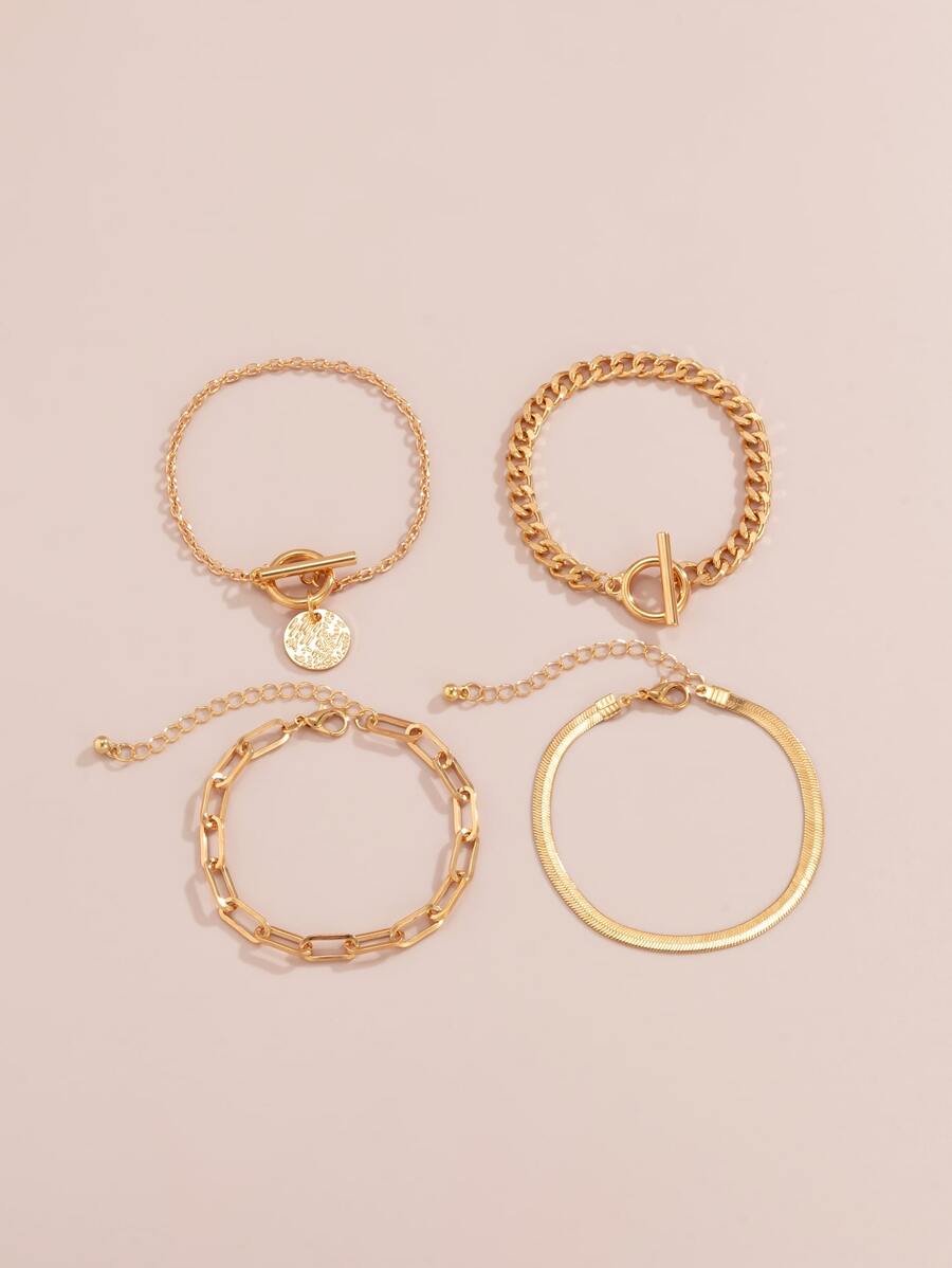 4pcs Round Charm Bracelet