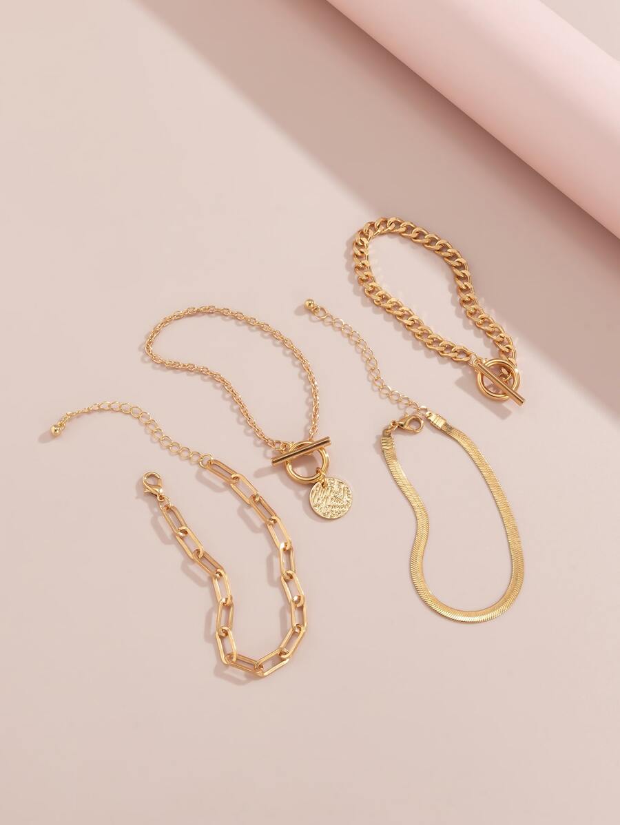 4pcs Round Charm Bracelet