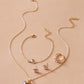 5pcs Rhinestone Charm Necklace & Earrings & Bracelet & Ring