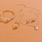 5pcs Rhinestone Heart Decor Jewelry Set