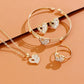 5pcs Rhinestone Heart Decor Jewelry Set