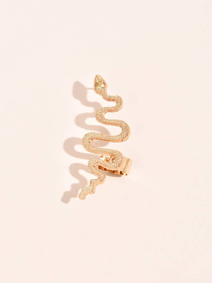 1pc Textured Snake Decor Earring