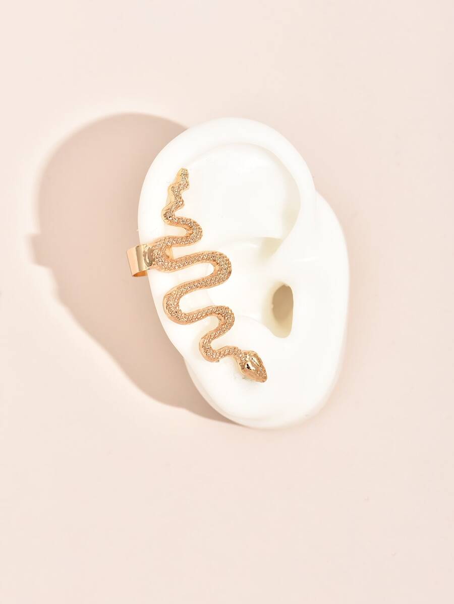 1pc Textured Snake Decor Earring