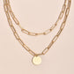 Round Charm Layered Necklace