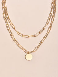 Round Charm Layered Necklace