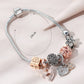 Rhinestone Decor Heart Charm Bracelet