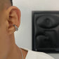 CLIP ON TEXTED LARGE HOOP EARRING