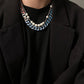 COLORED CUBAN CHAIN NECKLACE