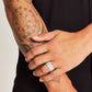 BAGUETTE PRONG CUBAN RING [WHITE GOLD]